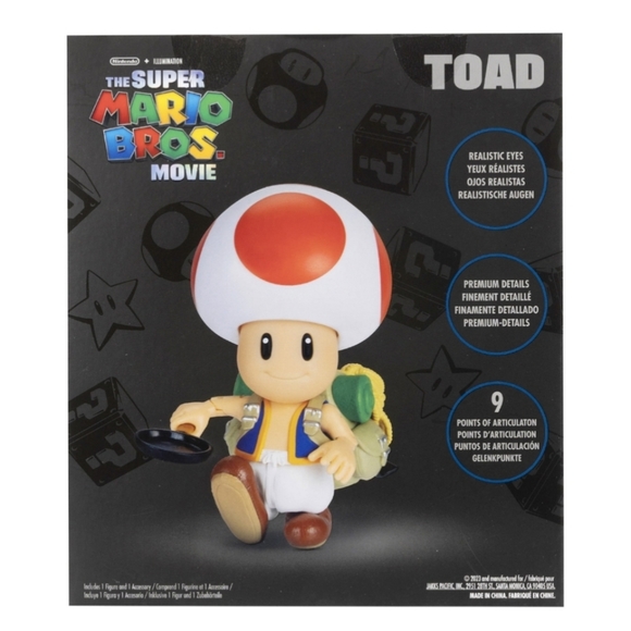 Super Mario Movie 5 inch Toad Action Figure with Frying Pan Accessory - Picture 3 of 9
